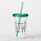 Aangepaste naam en tekst Cool Llama-tumblers Acryl Drinkbeker (Achterkant)