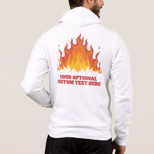 Aangepaste naam en tekst FIRE Hoodie (Achterkant)