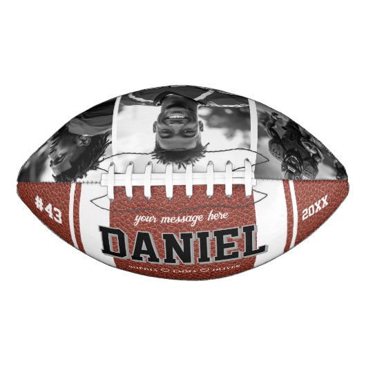 Aangepaste Naam en Tekst Fotoherinnering Cadeau American Football (Voorkant)