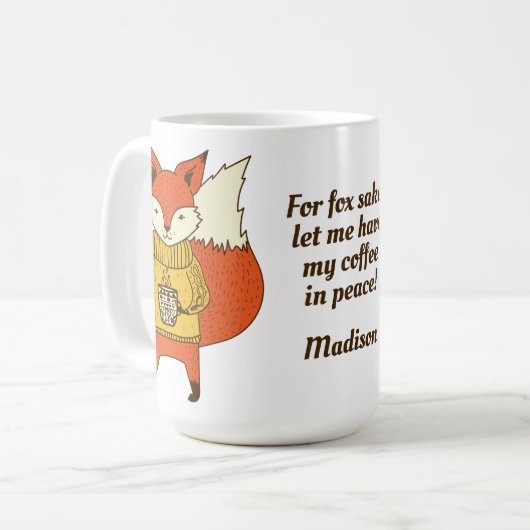 Aangepaste naam en tekst Fox Sake-mokken Koffiemok (Voorkant links)