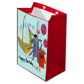 AANGEPASTE NAAM EN TEKST HAPPY MONSTER CADEAUZAK MEDIUM CADEAUZAKJE (Voorkant Gekanteld)