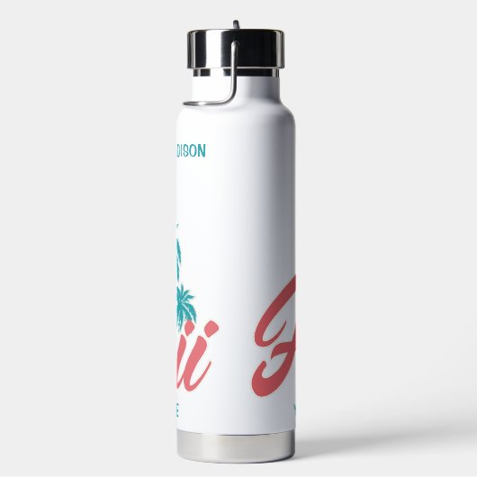 Aangepaste naam en tekst Hawaii Waterfles (Rechts)