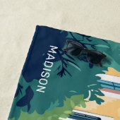 Aangepaste naam en tekst Lissabon Portugal Strandlaken (In situ)