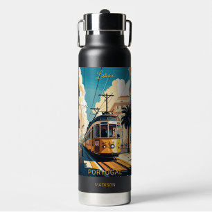 Aangepaste naam en tekst Lissabon Portugal Waterfles