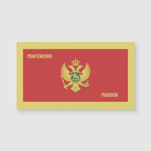 Aangepaste naam en tekst Montenegro (Voorkant)