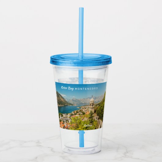 Aangepaste naam en tekst Montenegro Acryl Drinkbeker (Voorkant)