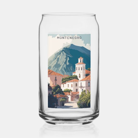 Aangepaste naam en tekst Montenegro Blikvorm Glas (Achterkant)