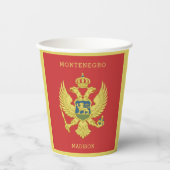 Aangepaste naam en tekst Montenegro Papieren Bekers (Voorkant)
