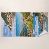 Aangepaste naam en tekst Montenegro Strandlaken (Voorkant)