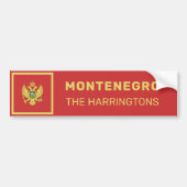 Aangepaste naam en tekst Montenegro vlag Bumpersticker (Voorkant)