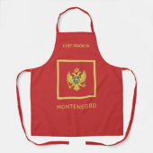 Aangepaste naam en tekst Montenegro vlag Schort (Voorkant)