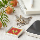 Aangepaste naam en tekst Montenegro vlag Sleutelhanger (Zijkant)