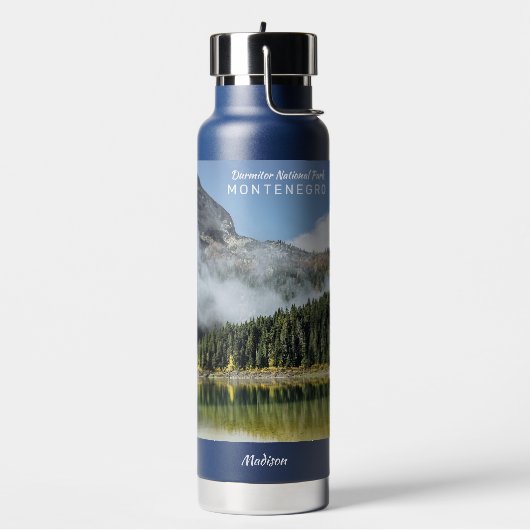 Aangepaste naam en tekst Montenegro Waterfles (Links)