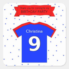 Aangepaste naam en tekst negende verjaardag vierkante sticker