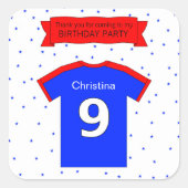 Aangepaste naam en tekst negende verjaardag vierkante sticker (Voorkant)
