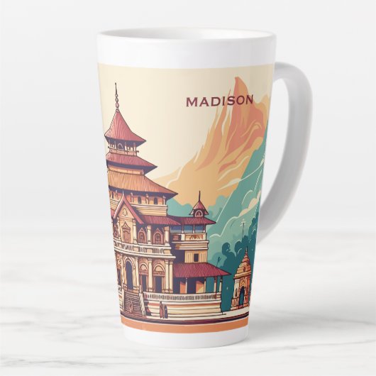 Aangepaste naam en tekst Nepal Latte Mok (Rechterhoek)