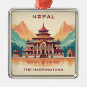 Aangepaste naam en tekst Nepal Metalen Ornament (Voorkant)