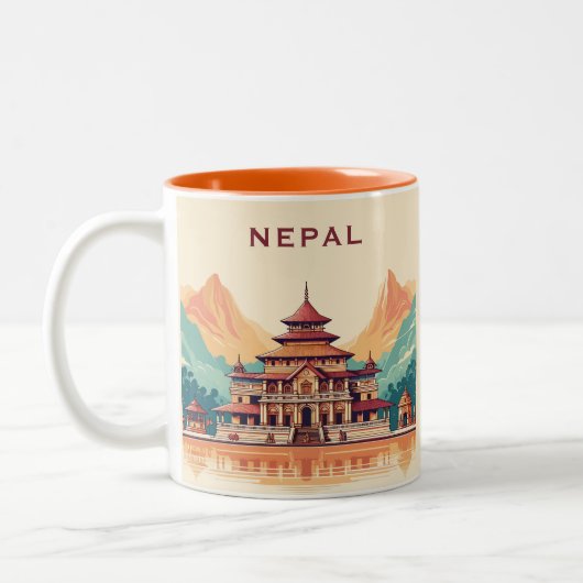 Aangepaste naam en tekst Nepal Tweekleurige Koffiemok (Links)