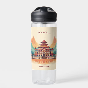 Aangepaste naam en tekst Nepal Waterfles