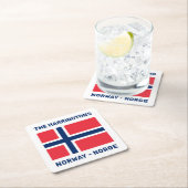 Aangepaste naam en tekst Noorse vlag Kartonnen Onderzetters (Insitu)