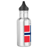 Aangepaste naam en tekst Noorse vlag Waterfles (Links)