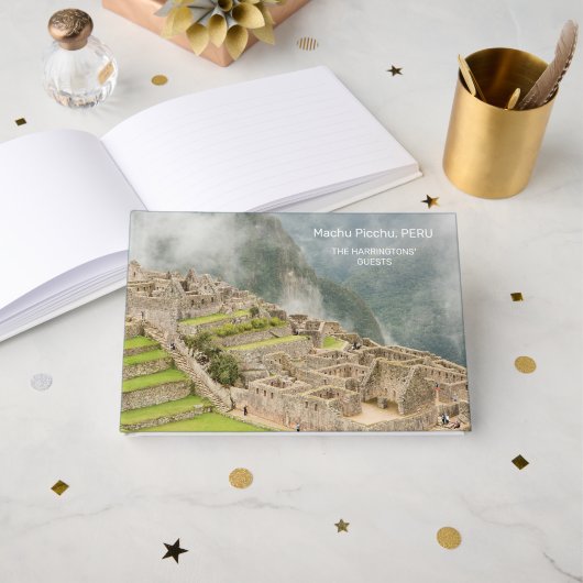 Aangepaste naam en tekst Peru Machu Picchu Gastenboek (Voorkant open)