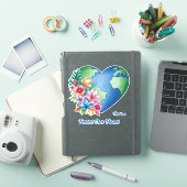 Aangepaste naam en tekst Planet Earth Heart Sticker (iPad Cover)