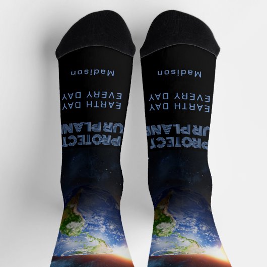 Aangepaste naam en tekst Planet Earth Sokken (Top)