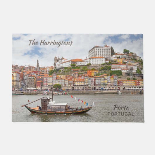 Aangepaste naam en tekst Porto Portugal Deurmat (Voorkant)