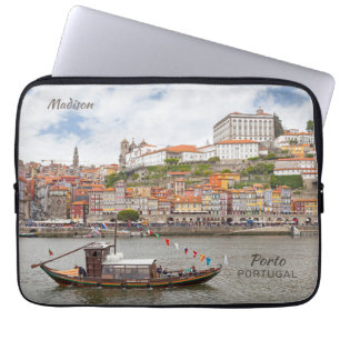 Aangepaste naam en tekst Porto Portugal Laptop Sleeve
