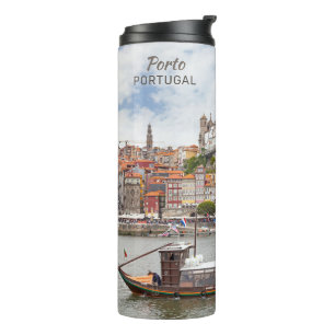 Aangepaste naam en tekst Porto Portugal Thermosbeker