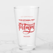 Aangepaste naam en tekst Portugal Glas (Achterkant)