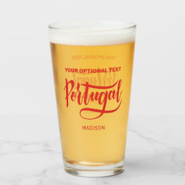 Aangepaste naam en tekst Portugal Glas