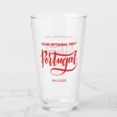 Aangepaste naam en tekst Portugal Glas (Voorkant)