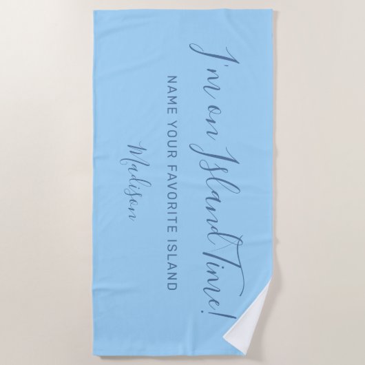 Aangepaste naam en tekst strandhanddoek strandlaken (Voorkant)