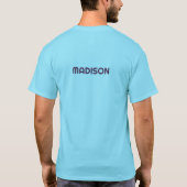 Aangepaste naam en tekst surfende ananas t-shirt (Achterkant)