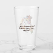 Aangepaste naam en tekst Tropical Unicorn Glas (Achterkant)