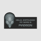 Aangepaste naam en tekst UFO Alien Naamplaatje (Voorkant)