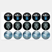 Aangepaste naam en tekst UFO-ruimteschip Labels (Vel)