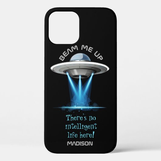 Aangepaste naam en tekst UFO-vakken voor ruimtesch Case-Mate iPhone Case (Achterkant)