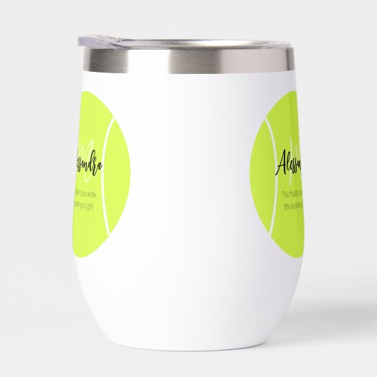 Aangepaste naam en tekst van de bal Tennis (Rechts)