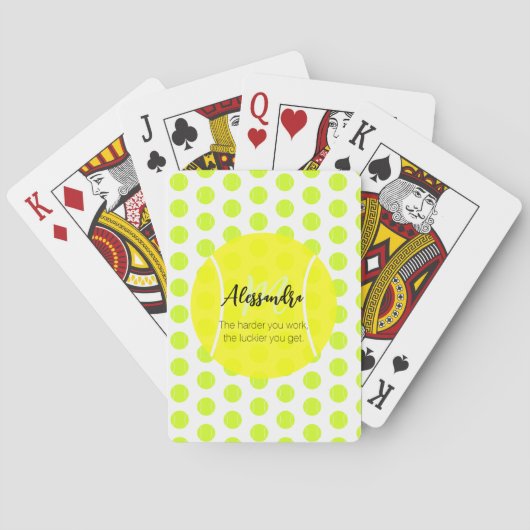 Aangepaste naam en tekst van de bal Tennis Pokerkaarten (Achterkant)