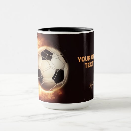 Aangepaste naam en tekst Voetbal mokken (Midden)