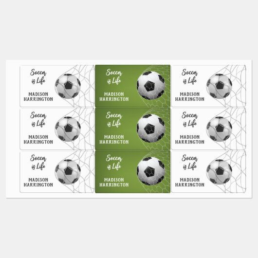 Aangepaste naam en tekst Voetbaldoel Labels (Vel)
