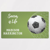 Aangepaste naam en tekst Voetbaldoel Labels (Design 2)