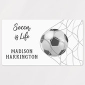 Aangepaste naam en tekst Voetbaldoel Labels (Design 1)