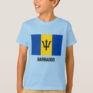 Aangepaste naam en tekstBarbados vlag T-shirt