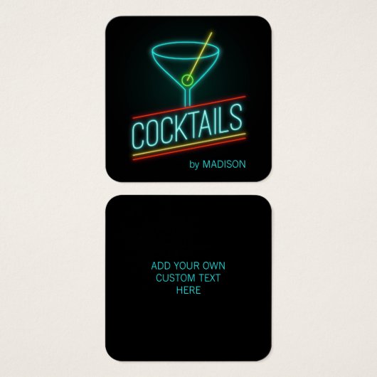 Aangepaste naam en tekstcoating vierkante visitekaartjes (Voorkant /achterkant)