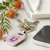 Aangepaste naam en tekstgade-eenheid sleutelhanger (Zijkant)