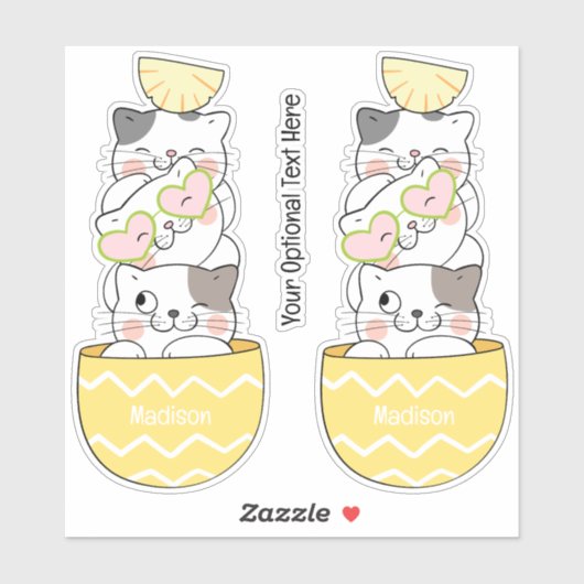 Aangepaste naam en tekstklittenkramen sticker (Vel)